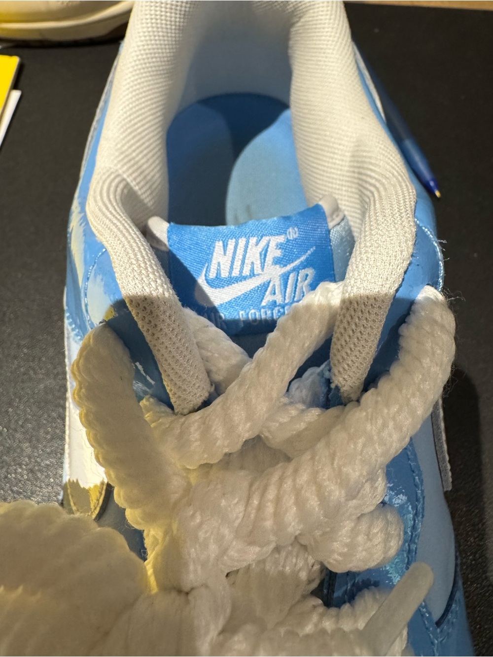 Nike Air Force  Low-Top Sneakers in Light Blue and White - Picture 4 of 7